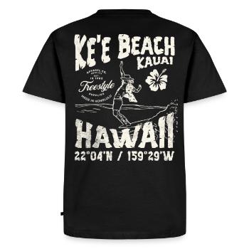 Hawaii Beach Surfing Fishing T-Shirt - Men's Premium Organic T-Shirt - black - Back - Nico (187cm)