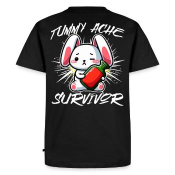 Survivant des maux de ventre - Conception de lapin mignon - T-shirt Premium bio Homme - noir - Dos - Nico (187cm)