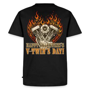 Bonne fête des jumeaux en V pour les amateurs d’hélicoptères - T-shirt Premium bio Homme - noir - Dos - Nico (187cm)