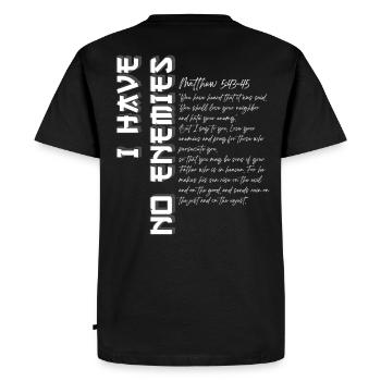 Je n’ai pas d’ennemis - Style japonais Faith Design - T-shirt Premium bio Homme - noir - Dos - Nico (187cm)