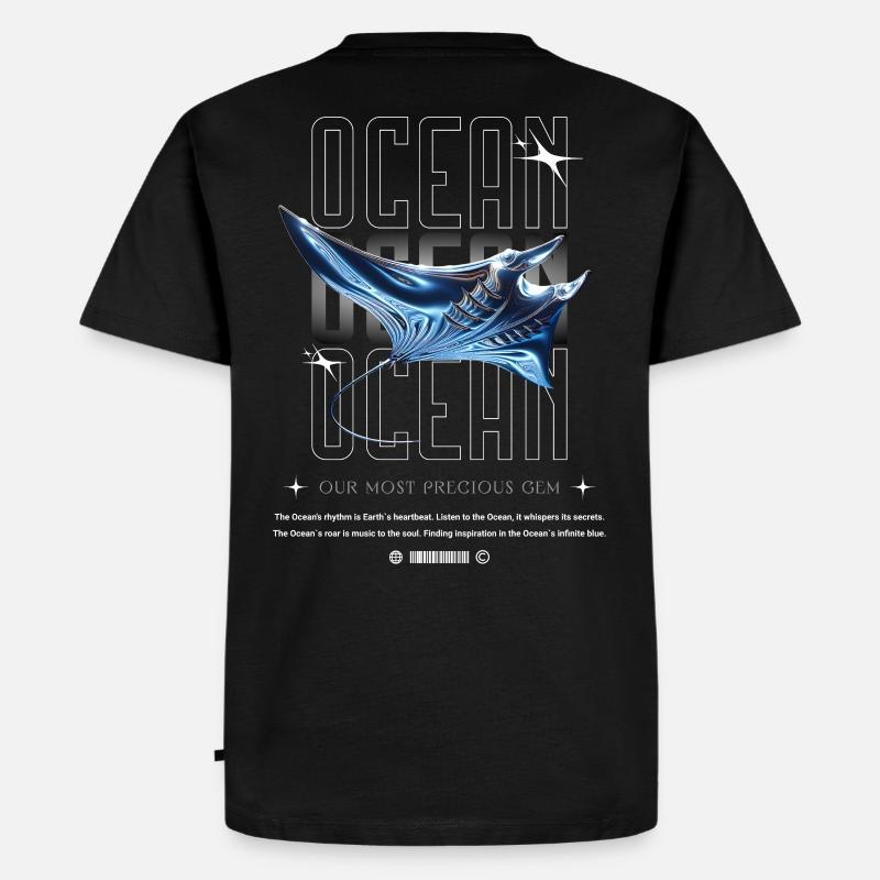 Ocean Manta Kostbarer Schatz - Männer Premium Bio T-Shirt - Schwarz