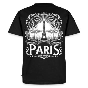 Création de chemises Paris avec la Tour Eiffel - la tour Eiffel - T-shirt Premium bio Homme - noir - Dos - Nico (187cm)