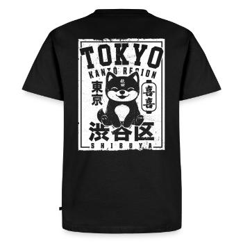 Tokyo Shibuya Japanese Akita Otaku Japan Tokyo - Men's Premium Organic T-Shirt - black - Back - Nico (187cm)