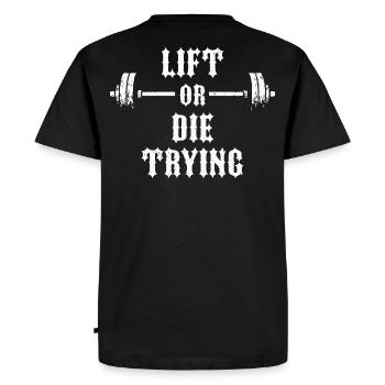 Lift or Die - Männer Premium Bio T-Shirt - Schwarz - Hinten - Nico (187cm)
