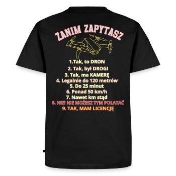 Dla pytających, zasady , Dron pilot - Men's Premium Organic T-Shirt - black - Back - Nico (187cm)