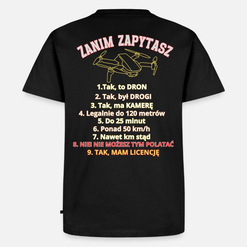 Dla pytających, zasady , Dron pilot - Männer Premium Bio T-Shirt - Schwarz