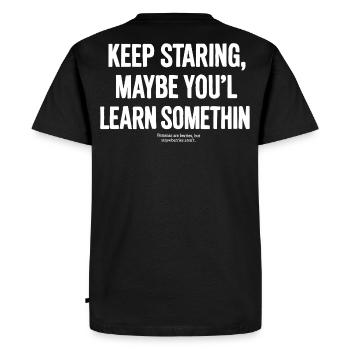 Keep staring - Men's Premium Organic T-Shirt - black - Back - Nico (187cm)
