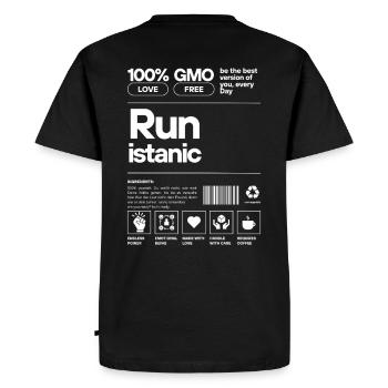 Imprimé motif nature futuriste - T-shirt Premium bio Homme - noir - Dos - Nico (187cm)