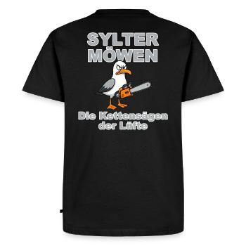 Sylt Seagulls Grey :Design by Dekoinsel Sylt - T-shirt Premium bio Homme - noir - Dos - Nico (187cm)