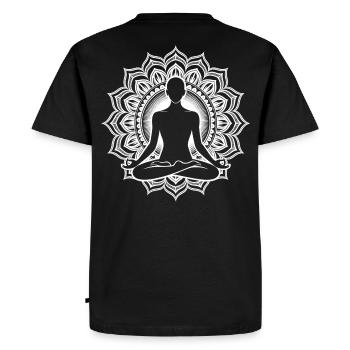 Chakra de méditation - T-shirt Premium bio Homme - noir - Dos - Nico (187cm)