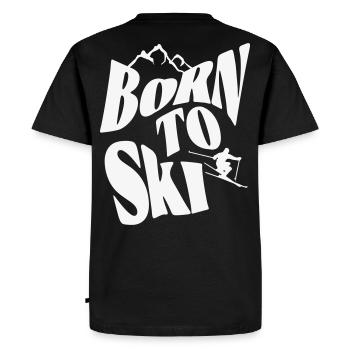 Sports d’hiver - Born to SKI - T-shirt Premium bio Homme - noir - Dos - Nico (187cm)