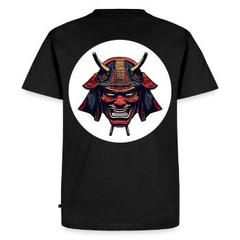 Casque de démon Oni rouge - T-shirt Premium bio Homme - noir - Dos - Nico (187cm)