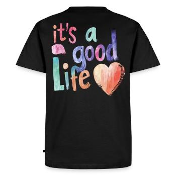 C’est une belle vie - T-shirt Premium bio Homme - noir - Dos - Nico (187cm)