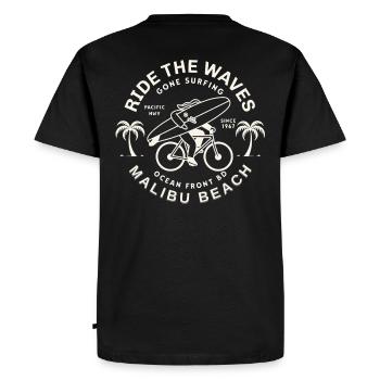 Malibu Surf Vintage Bike Board - Men's Premium Organic T-Shirt - black - Back - Nico (187cm)
