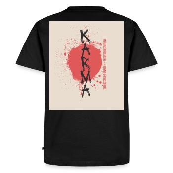 Karma n’a pas de date limite Dictons Chemise - T-shirt Premium bio Homme - noir - Dos - Nico (187cm)