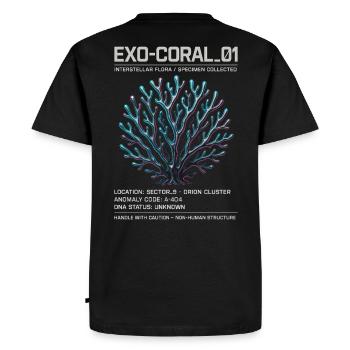 Exo Coral 01 – Futuristic Sci-Fi Alien Design - Men's Premium Organic T-Shirt - black - Back - Nico (187cm)