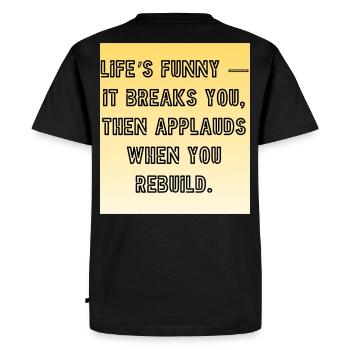 Hymne à la résilience : Briser et reconstruire - T-shirt Premium bio Homme - noir - Dos - Nico (187cm)