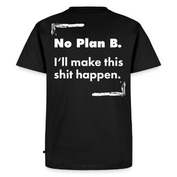Pas de plan B – Déclaration de faute de frappe en gras détruite - T-shirt Premium bio Homme - noir - Dos - Nico (187cm)