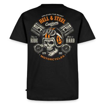 Motos personnalisées Skull Rider - T-shirt Premium bio Homme - noir - Dos - Nico (187cm)