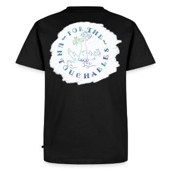 SHARKYS OLDHOUSE untouchables - Men's Premium Organic T-Shirt - black - Back - Nico (187cm)