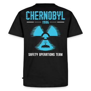 Équipe d’opérations de sécurité de Tchernobyl - Tchernobyl drôle - T-shirt Premium bio Homme - noir - Dos - Nico (187cm)
