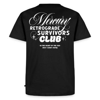 Club des survivants de Mercure rétrograde - T-shirt Premium bio Homme - noir - Dos - Nico (187cm)