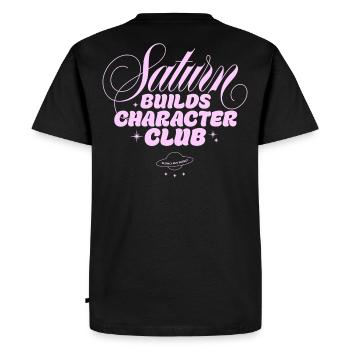 Impression du Saturn Character Club - T-shirt Premium bio Homme - noir - Dos - Nico (187cm)