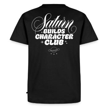 Saturn Shapes Character Club - Men's Premium Organic T-Shirt - black - Back - Nico (187cm)