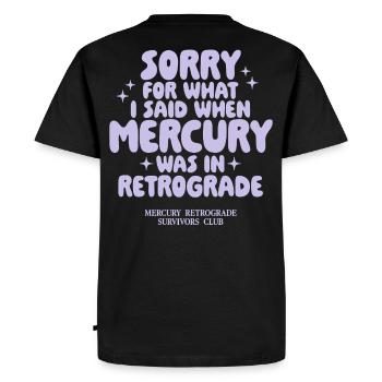 Club des survivants de Mercure rétrograde - T-shirt Premium bio Homme - noir - Dos - Nico (187cm)