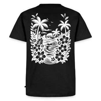 Beach white - Men's Premium Organic T-Shirt - black - Back - Nico (187cm)