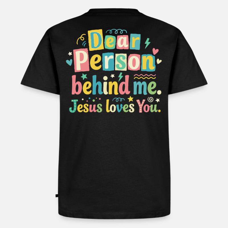 Jesus liebt dich positive Botschaft - Männer Premium Bio T-Shirt - Schwarz