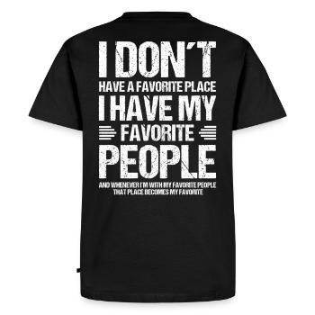 Je n’ai pas d’endroit préféré, seulement des personnes préférées - T-shirt Premium bio Homme - noir - Dos - Nico (187cm)