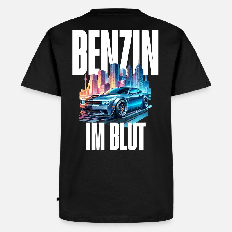 Benzin im Blut Neon - Männer Premium Bio T-Shirt - Schwarz