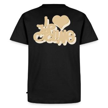 I_love_Cycling_beige - T-shirt Premium bio Homme - noir - Dos - Nico (187cm)