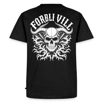 Illustration circulaire de crâne et de corne - T-shirt Premium bio Homme - noir - Dos - Nico (187cm)