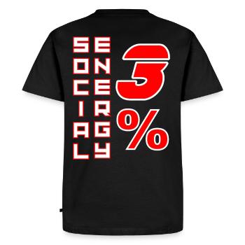 Social energy 3 percent - Boldi Graphics - Men's Premium Organic T-Shirt - black - Back - Nico (187cm)