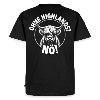 Pas sans les Highlands - T-shirt Premium bio Homme - noir - Dos - Nico (187cm)