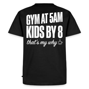 Motivation de la salle de sport Fit, Maman Papa 5h du matin Citation d’entraînement - T-shirt Premium bio Homme - noir - Dos - Nico (187cm)