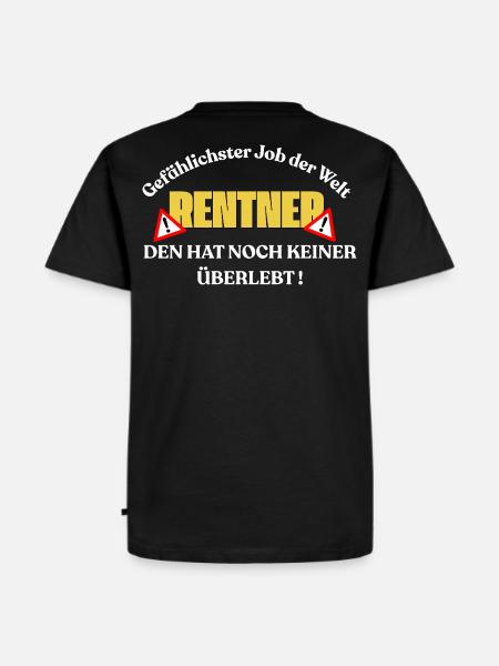 Gefährlichster Job Rentner Spruch - Männer Premium Bio T-Shirt - Schwarz