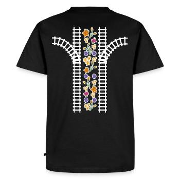 Chemin de fer papa cadeau de massage du dos - T-shirt Premium bio Homme - noir - Dos - Nico (187cm)