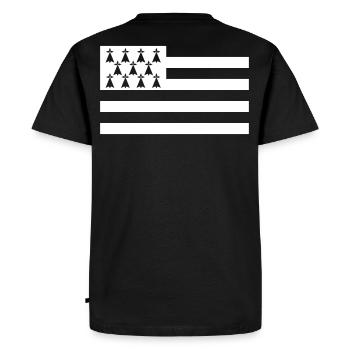Gwenn Ha Du (Blanc) - T-shirt Premium bio Homme - noir - Dos - Nico (187cm)
