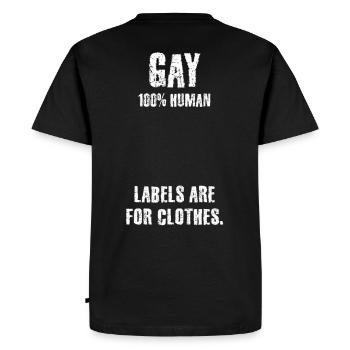 Gay, gay, lesbienne, gay, tolérance, csd - T-shirt Premium bio Homme - noir - Dos - Nico (187cm)