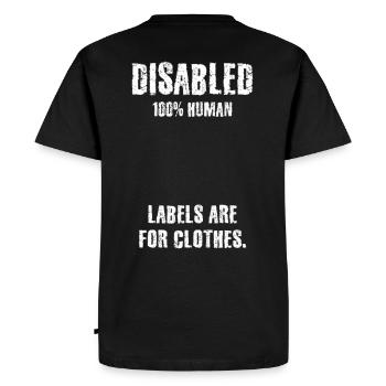 Solidarité, handicap, handicap, inclusion - T-shirt Premium bio Homme - noir - Dos - Nico (187cm)