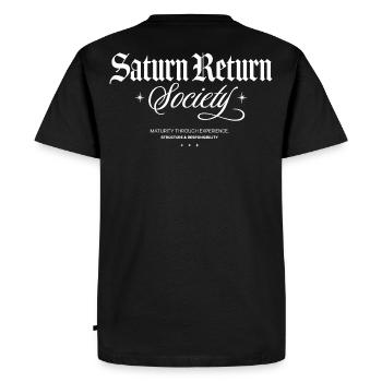 Saturn Return Society - Men's Premium Organic T-Shirt - black - Back - Nico (187cm)