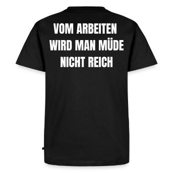 Tu te lasses de travailler | Chemise de travail - T-shirt Premium bio Homme - noir - Dos - Nico (187cm)