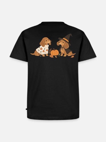 Halloween Dachshund Besties - Männer Premium Bio T-Shirt - Schwarz
