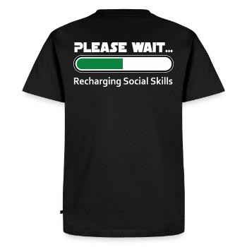 Introvert Recharging Social Skills - Dark BG - Men's Premium Organic T-Shirt - black - Back - Nico (187cm)
