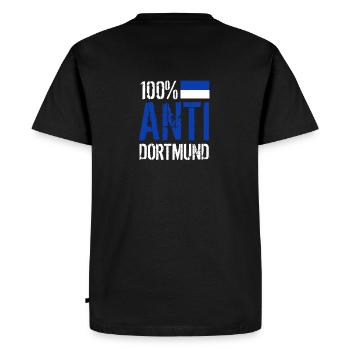 Anti Dortmund 100% Gelsenkirchen Schalke Ruhrpott - Männer Premium Bio T-Shirt - Schwarz - Hinten - Nico (187cm)
