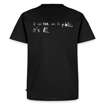 Si vous me voyez, c’est la tendance des mèmes IA qui dit - T-shirt Premium bio Homme - noir - Dos - Nico (187cm)
