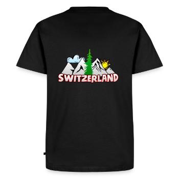 Switzerland - Men's Premium Organic T-Shirt - black - Back - Nico (187cm)